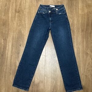 Risen Dark Blue Straight Leg High Waist Women's Jeans